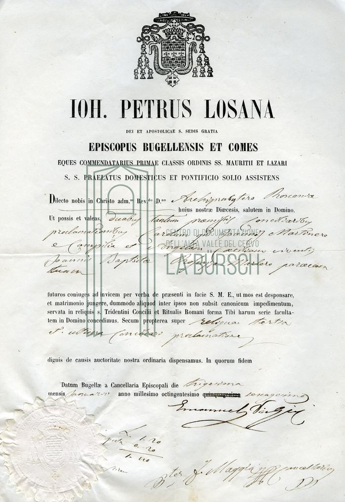 Atto di matrimonio di Carlo Martinero e Angela Cecilia ...